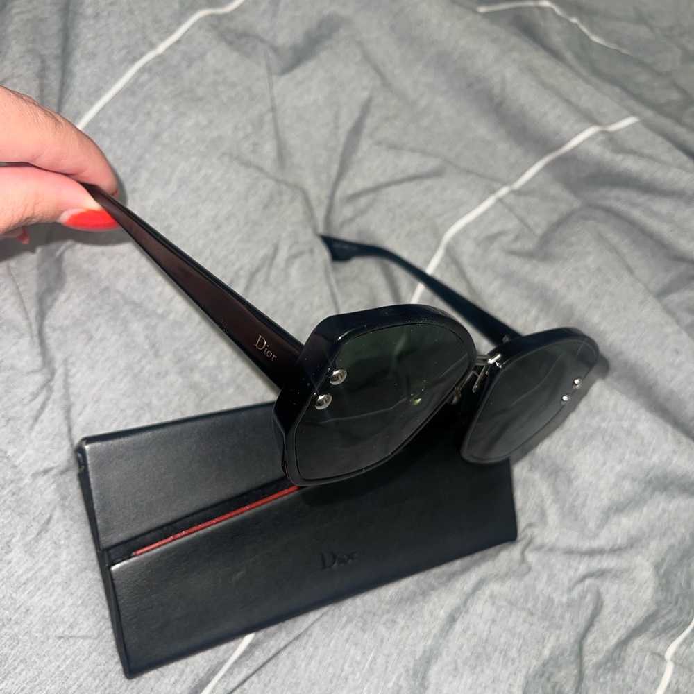 Christian Dior ADDICT 2 Black Oversized Geometric Sunglasses